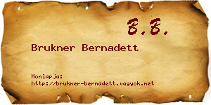 Brukner Bernadett névjegykártya